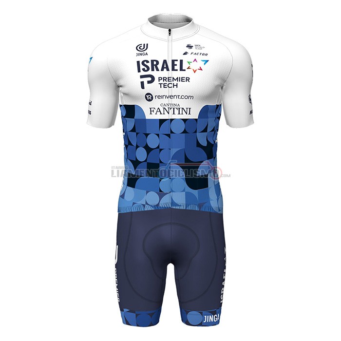 Abbigliamento Ciclismo Israel Cycling Academy Manica Corta 2022 Blu Bianco